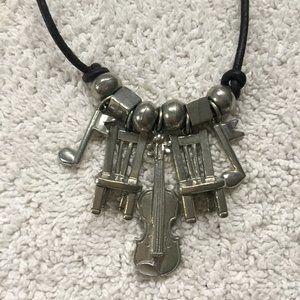 Vintage Pewter Charms Necklace by Artist Clift